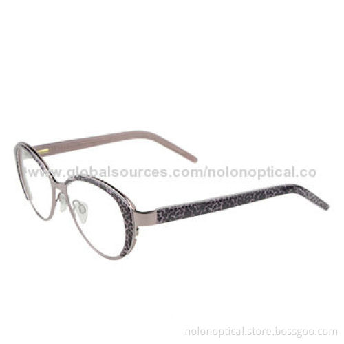 Acetate Insert Metal Eyeglasses, Idea from Italy